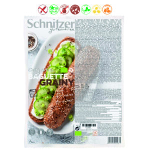 PAN BAGUETTE GRAINY SEMILLAS SIN GLUTEN - 320GR.