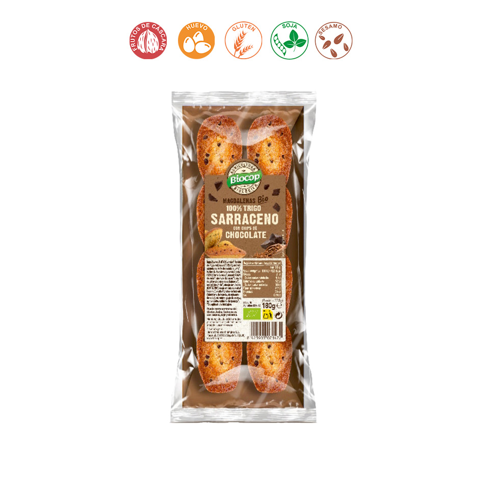 MAGDALENAS SARRACENO CHIPS CHOCOLATE - 180GR.