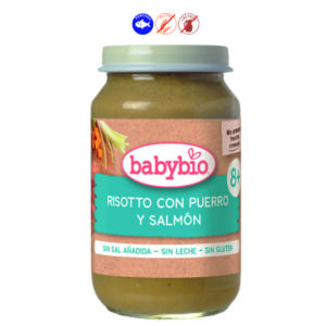 BABYBIO MENU RISSOTO PUERROS SALMON (+8M) - 200GR.