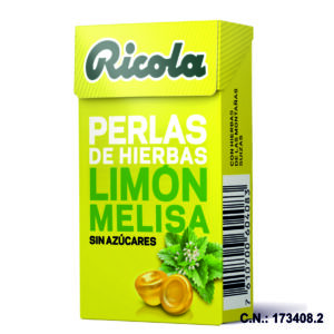 RICOLA PERLAS SIN AZUCAR LIMON MELISA - 25GR.