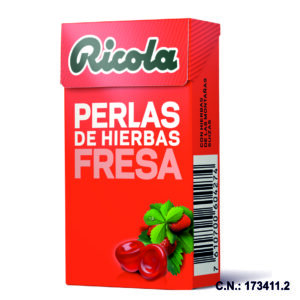 RICOLA PERLAS SIN AZUCAR FRESA - 25GR.