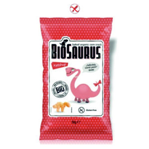 BIOSAURUS SNACKS MAIZ KETCHUP - 50GR.