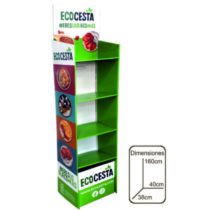 X) EXPOSITOR ECOCESTA 4 BALDAS (40x160x38)