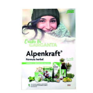 CARTEL PIE ALPENKRAFT CUIDA TU GARGANTA