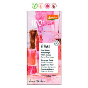 TABLETA CHOCOLATE NEGRO 100% NARANJA SANGUINA - 90GR.