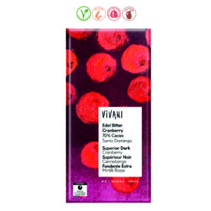 TABLETA CHOCOLATE NEGRO SUPERIOR 70% ARANDANOS - 80GR