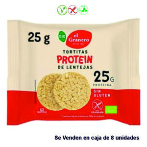 EXP 8 UDS. TORTITAS PROTEIN LENTEJA - 25GR.