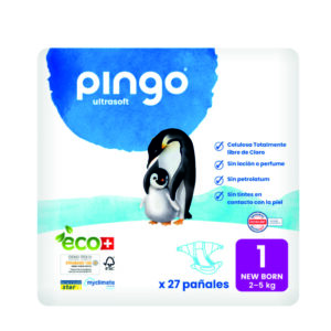 PAÑALES ECOLOGICOS TALLA 1 (2-5 KG)- 27 UDS