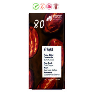 CHOCOLATE NEGRO 80% ENDULZADO CON DATIL - 80GR.